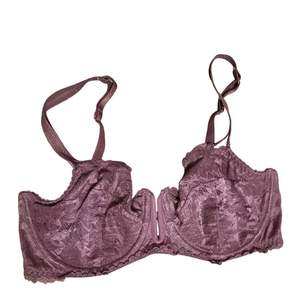 Auden Balconette Bra Womens 34DD Mauve Excellent Lace‎ Underwire Unlined